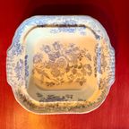 Antieke Engelse Aziatische Fazantenschaal Met Het Iconische Blauw-witte Patroon thumbnail 7