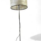 Vintage Staanlamp Met Kap Perkament & Leder Jaren 60 thumbnail 8
