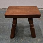 Vintage Tafeltje Teakhouten Plantentafel Krukje thumbnail 4