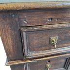 Vintage Bureau / Antieke Massief Bureau Met Lades thumbnail 8