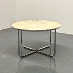 Vintage Ronde Marmeren Eettafel Met Buisframe Onderstel thumbnail 6