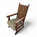 Oak High Back Arm Chair 1930s thumbnail 9