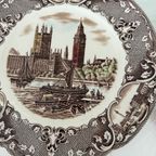 2x Vintage Old Britain Castles Bruin Veelkleurig Door Johnson Brothers thumbnail 3
