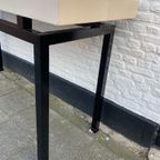 Stoere Strakke Sidetable / Wandtafel Met Zwart Metaal Onderstel, 160 X 52 Cm, 88 Cm Hoog Reliving thumbnail 8