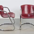 Set Of 2 Vintage Metaform Tuigleer Leren Buisframe Stoel ‘70 thumbnail 10
