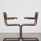 Set Van 2 Thonet Model S43 Eetkamer/bijzetstoelen, Met Armleuningen thumbnail 3