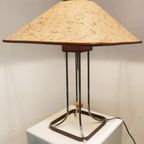 Chrome & Cork Table Lamp Bt Herda For Lampadari 3 Luci, 1970S thumbnail 5