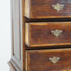 Prachtige, Charmante Vroeg 18E Eeuwse Engelse Eikenhouten Kast/ Chest On Stand/ Highboy thumbnail 7