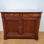 Vintage Frans Dressoir Commode Ladekast Badkamermeubel Met Marmer Blad 301 thumbnail 10