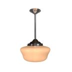 Art Deco Hanglamp Met Witte Kap, Jaren 30 thumbnail 10