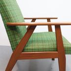 Vintage Fauteuil Teakhout Groen thumbnail 5