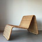 Vintage Ikea Hestra Wicker Lounge Chair thumbnail 3