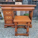 Klassieke Mahonie, Houten Kaptafel, Bureau, Schrijftafel Met thumbnail 2