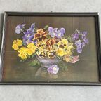 Vintage Stilleven Prent Van Margaret Lewington Met Viooltjes thumbnail 5