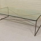 Vintage Postmodern Glas En Metaal Salontafel thumbnail 10