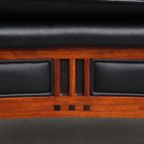 Schuitema Art Deco Design Fauteuil Uit De Decoforma Serie Met Zwart Leer En Hoge Rug thumbnail 4