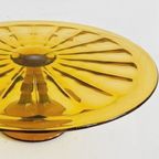 Art Deco Taartplateau Val St. Lambert Amber Geel 1930’s thumbnail 5