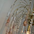 Xl Vintage Roze Murano Kristallen Kroonluchter Hanglamp thumbnail 7