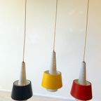 Vintage Lamp Hanglamp Jaren 60 Rood Zwart Geel thumbnail 4