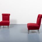 1950’s Pair Of Italian Mid-century Side Lounge Chairs / Fauteuil thumbnail 3