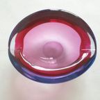 Vintage Murano Glas Asbak Roze Blauw thumbnail 2