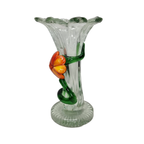 Vintage Glazen Vaas Met Bloemen thumbnail 6