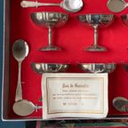 Vintage Set Van 6 Vlinder Coupes Met Bijpassende Lepels thumbnail 4