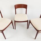 5 Vintage Teakhouten Stoelen Nieuw Gestoffeerd Teddy Deens thumbnail 16