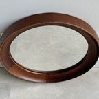 Mid Century Wengé Houten Scandinavische Spiegel thumbnail 5
