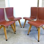 Set Van 4 Vintage Retro Stoelen Van Ontwerper Van Os thumbnail 2