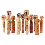 Lot Van 13 Traditionele Vintage Kokeshi Japan Tweede Helft 20E Eeuw thumbnail 17