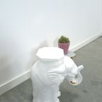 Porseleinen Grote Wit Met Goud Olifant Plantentafel Vintage thumbnail 11
