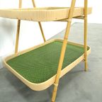 Rotan Dubbele Dienblad Met Groen Blad thumbnail 8