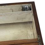 19Th C Fine English Mahogany Fineer Writing Box - With Mother Of Pearl Accent thumbnail 6