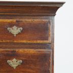 Prachtige, Charmante Vroeg 18E Eeuwse Engelse Eikenhouten Kast/ Chest On Stand/ Highboy thumbnail 11