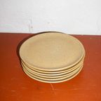 Vintage Grès Stoneware Breakfast Plates Or Dessert Plates * Set Of 6 thumbnail 3