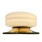 Art Deco (Style) - Deknudt Lustrerie - Solid Brass And Opaline Glass Ceiling Mounted Lamp - thumbnail 3