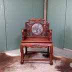 Antiek Palissander Bureau Met Ingelegd Marmer En Bijpassende thumbnail 12
