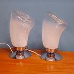 Set Van 2 Tafellampen Murano Italië Bedlampjes Lampen Lamp thumbnail 7