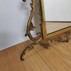 Vintage Barok Messing Spiegel Kuifspiegel Schouwspiegel thumbnail 8