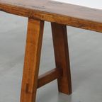 Tijdloze Antieke Franse Hal Bank/ Bankje Voor Aan De Eettafel Met Prachtige Kleuren thumbnail 7
