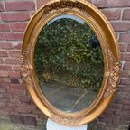 Vintage Ovale Grote Spiegel Gouden Rand thumbnail 3