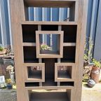 Vintage Boekenkast, Wandmeubel Afm. 100x45cm En 220cm Hoog. thumbnail 2