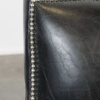 Luxe Zwarte Generfde Rundleren Fauteuil/Armchair Met Een Diepe Zit En Een Correcte Afwerking thumbnail 10