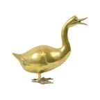 Grote Messing Eend Sculptuur Beeld Seventies 34Cm thumbnail 3