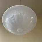 Lamp Hanglamp Art Deco 1930 Ufo Vorm Wit Glas Frans thumbnail 3