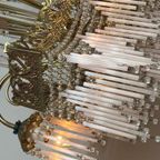 Vintage Art Deco Jaren 20 Stijl Kroonluchter Hanglamp Opaline Staafjes thumbnail 7
