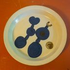 Blue Abstract Mid Century Pie Dish Lookout Mountain Pottery Bowls By Iron Mountain thumbnail 3