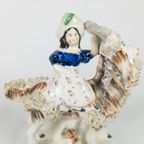 Victorian - Prince Of Wales - Goat - Porselein - Staffordshire - Polychroom - 19E Eeuw thumbnail 3