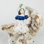 Victorian - Prince Of Wales - Goat - Porselein - Staffordshire - Polychroom - 19E Eeuw thumbnail 3